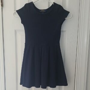 Polo by Ralph Lauren Navy Cap-Sleeve Fit-and-Flare Dress